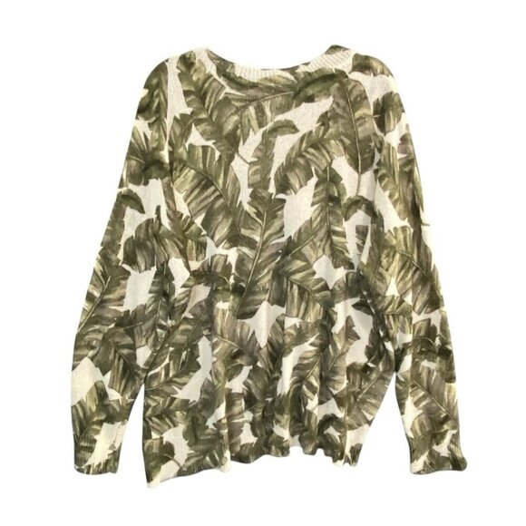 SHOW ME YOUR MUMU Women Woodsy Sweater Sz XXL Green Majestic Palm Knit 79-4 - Picture 3 of 11